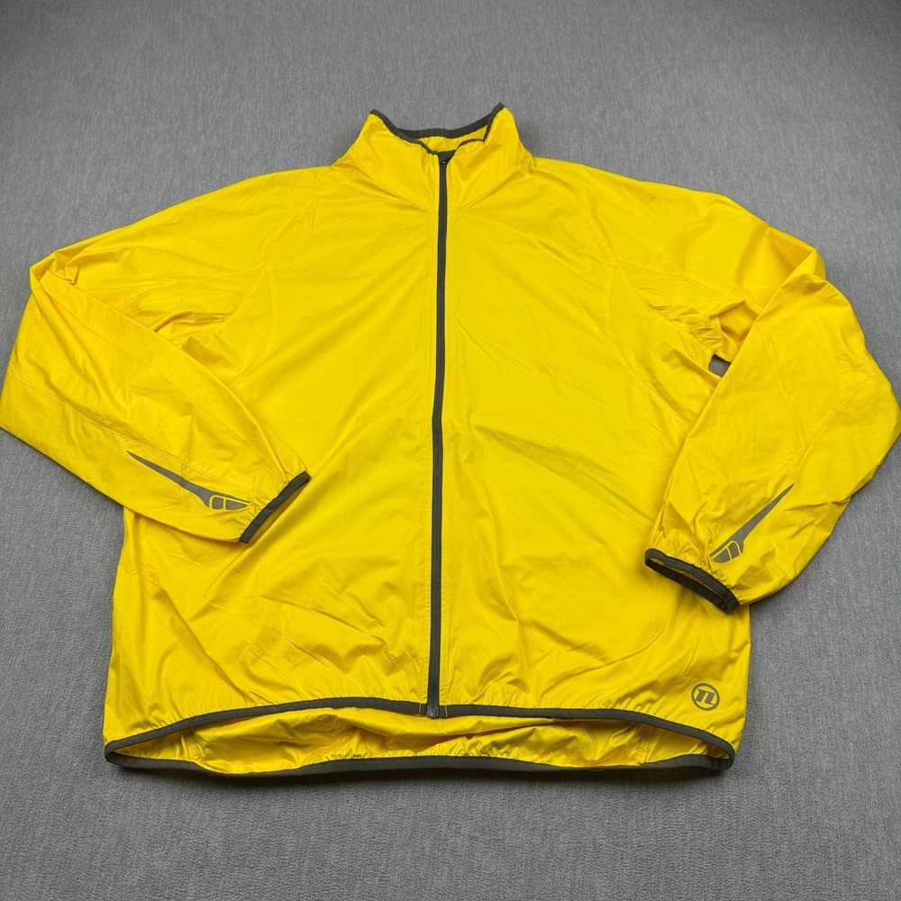 Novara Jacket Mens XL Yellow Windbreaker Lightweight Cycling Running Full Zip‎